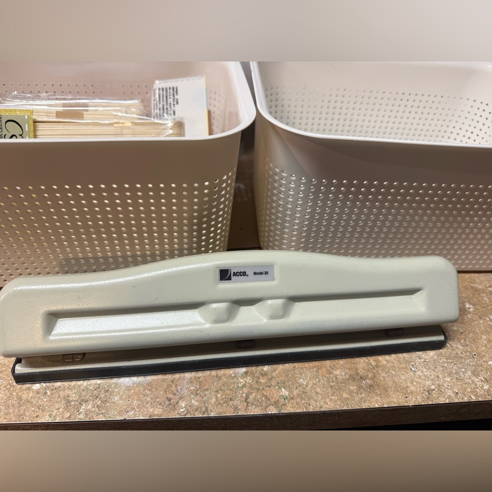 Acco brand 3-hole paper punch for crafts and scrapbooking, school, office.